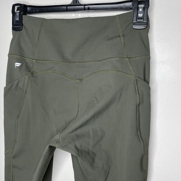 FABLETICS Womens Solid Olive Green PureLuxe Crop Leggings Pockets Logo Sz XS - Picture 5 of 7